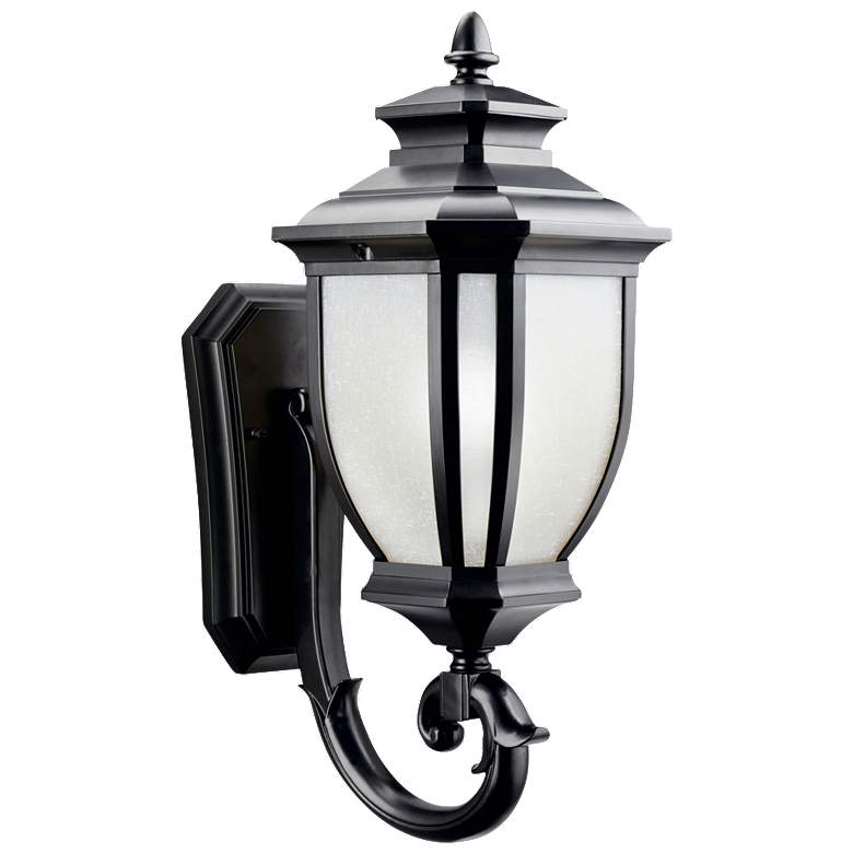 Image 1 Kichler Salisbury 19 1/4" Black Scroll Arm Traditional Outdoor Wall
