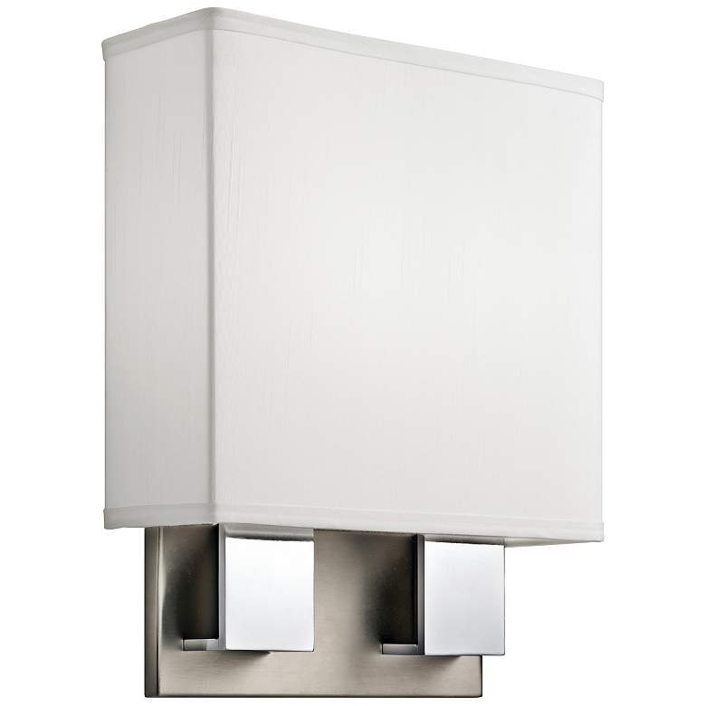 Image 1 Kichler Santiago 14 1/4 inchH Nickel and Chrome 2-LED Wall Sconce