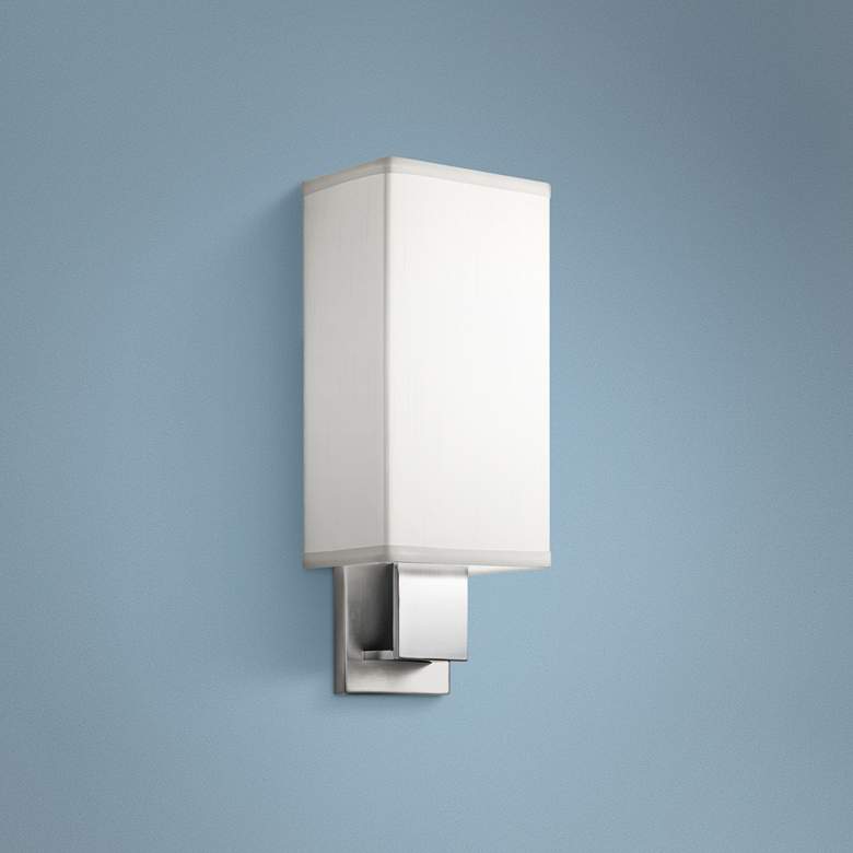 Image 1 Kichler Santiago 14 1/4 inchH Nickel and Chrome LED Wall Sconce