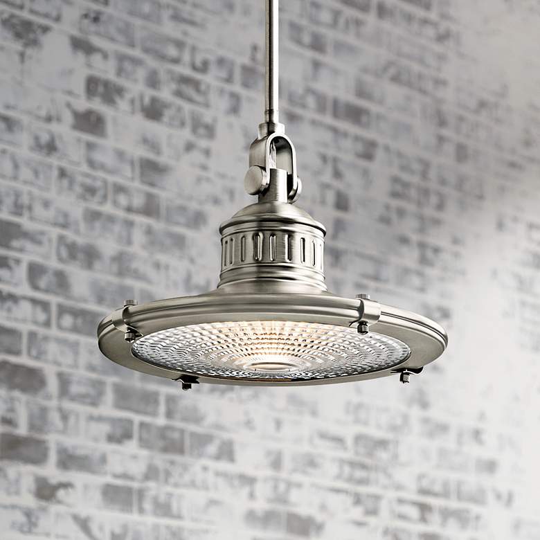 Image 1 Kichler Sayre 10" Wide Antique Pewter Mini Pendant Light