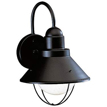 Kichler Seaside 12" High Industrial Black Outdoor Wall Light