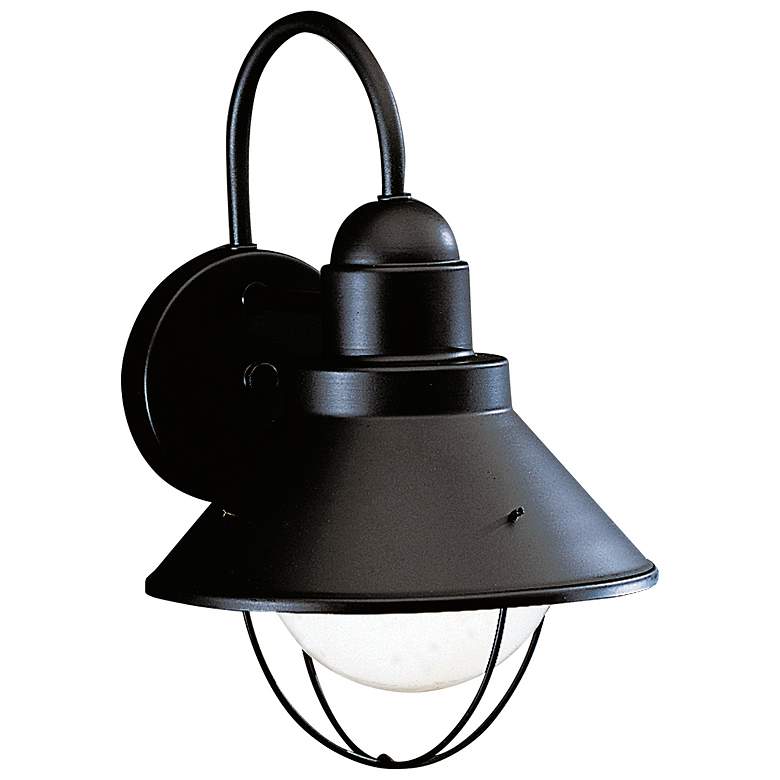 Image 1 Kichler Seaside 12" High Industrial Black Outdoor Wall Light