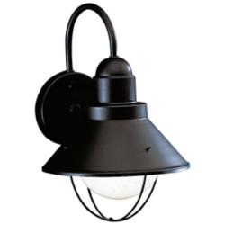 Kichler Seaside 12" High Industrial Black Outdoor Wall Light