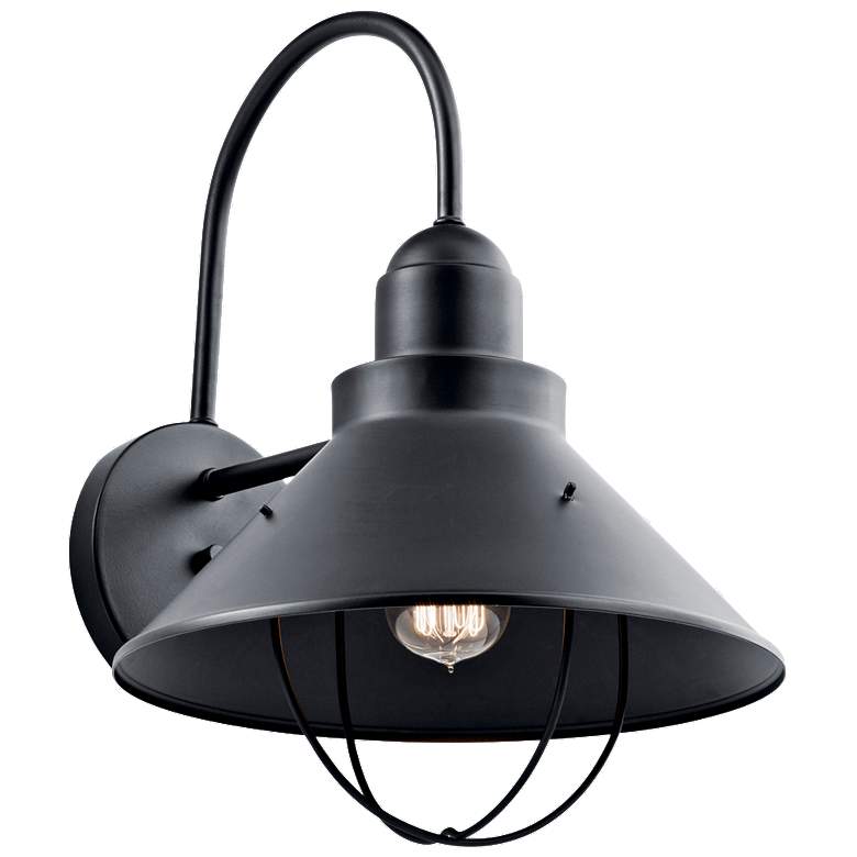 Image 1 Kichler Seaside 16 3/4" High Black Outdoor Wall Light