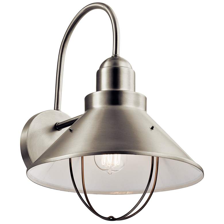 Image 1 Kichler Seaside 16 3/4"H Brushed Nickel Outdoor Wall Light