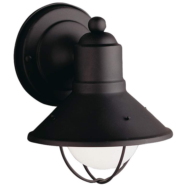 Image 1 Kichler Seaside 7 1/2" High Black Outdoor Wall Light