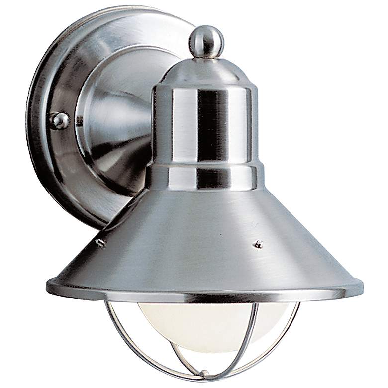 Image 1 Kichler Seaside 7 1/2"H Brushed Nickel Outdoor Wall Light