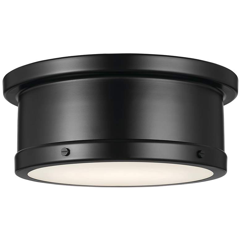 Image 3 Kichler Serca 14.3 inch Wide Black Finish Flush Mount Ceiling Light