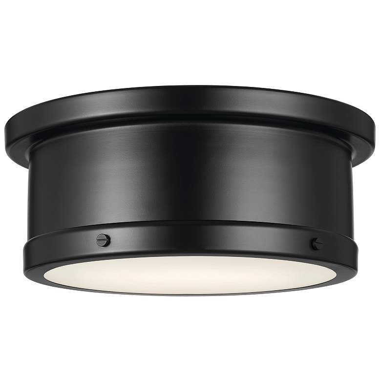 Image 3 Kichler Serca 14.3" Wide Black Finish Flush Mount Ceiling Light