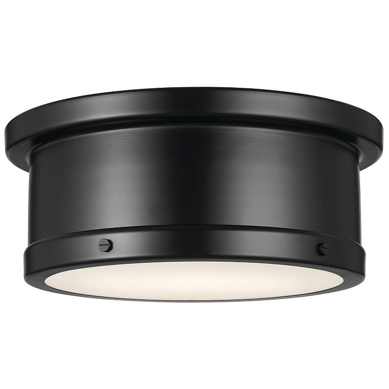 Image 3 Kichler Serca 14.3 inch Wide Black Finish Flush Mount Ceiling Light