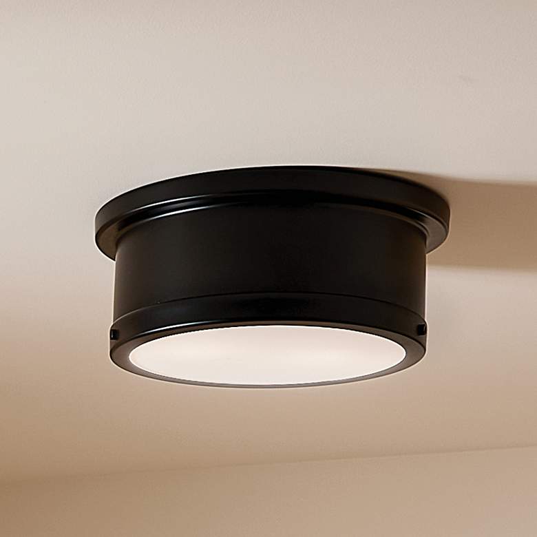 Image 2 Kichler Serca 14.3" Wide Black Finish Flush Mount Ceiling Light