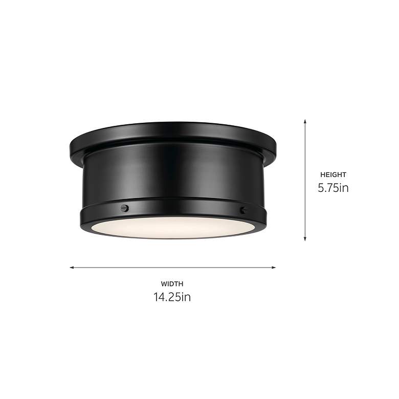Image 5 Kichler Serca 14.3" Wide Black Finish Flush Mount Ceiling Light more views