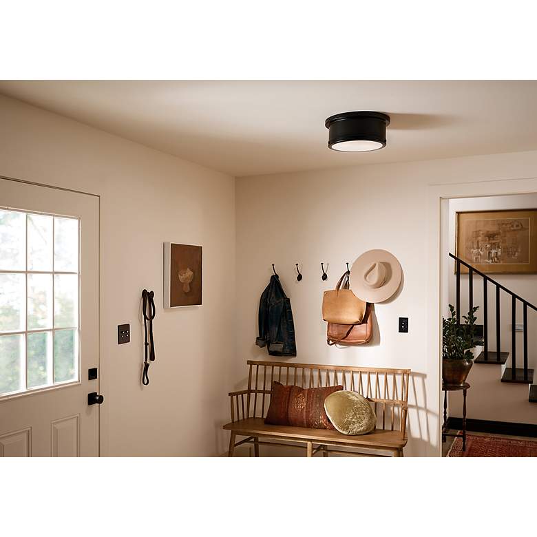 Image 6 Kichler Serca 14.3" Wide Black Finish Flush Mount Ceiling Light more views