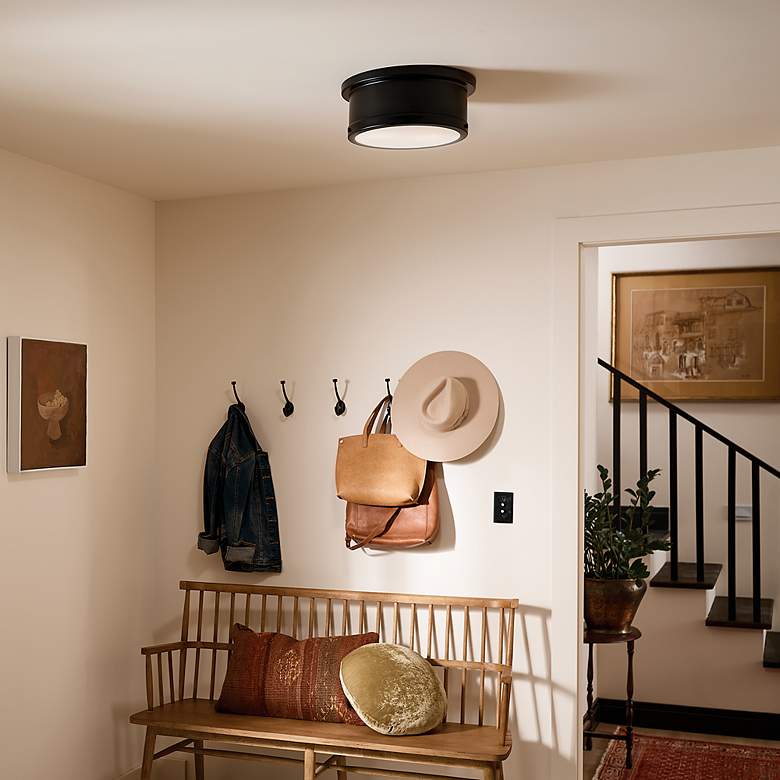 Image 7 Kichler Serca 14.3" Wide Black Finish Flush Mount Ceiling Light more views