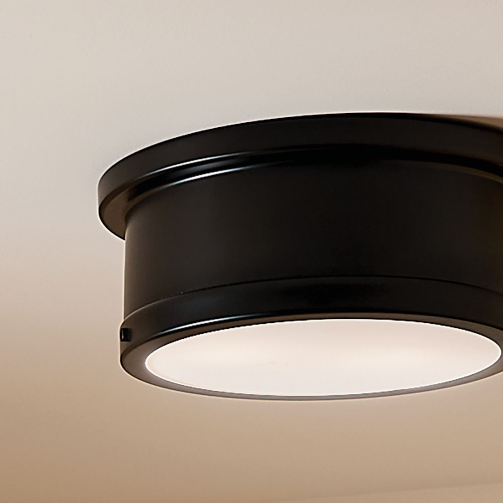 Kichler Serca 14.3" Wide Black Finish Flush Mount Ceiling Light in scene