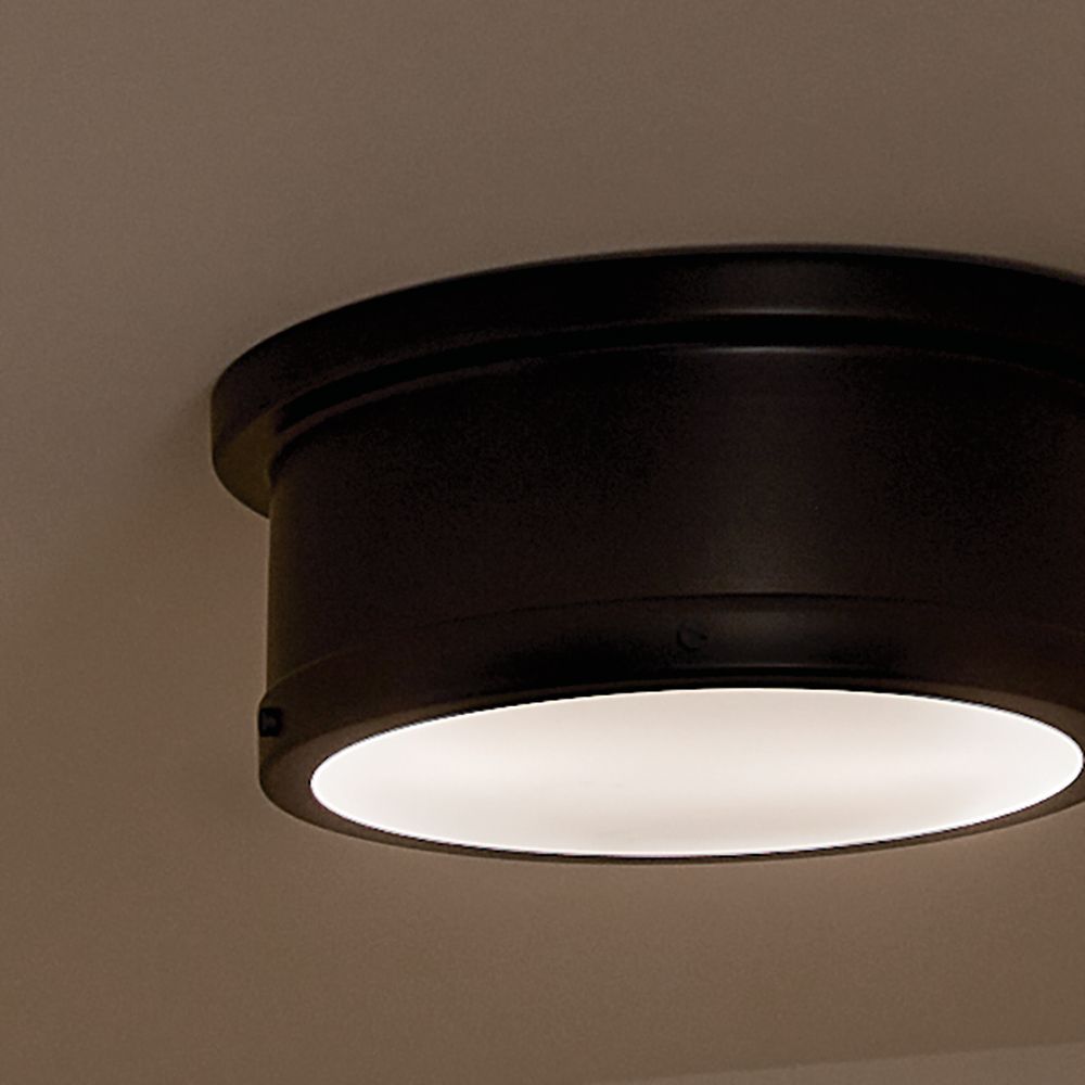 Kichler Serca 14.3" Wide Black Finish Flush Mount Ceiling Light in scene