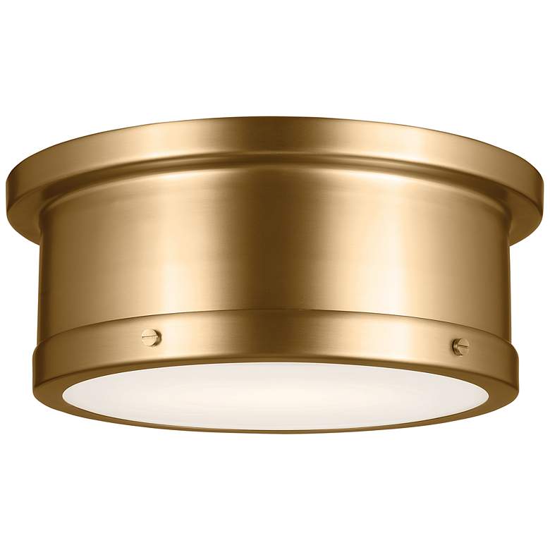 Image 3 Kichler Serca 14.3" Wide Brass Finish Flush Mount Ceiling Light