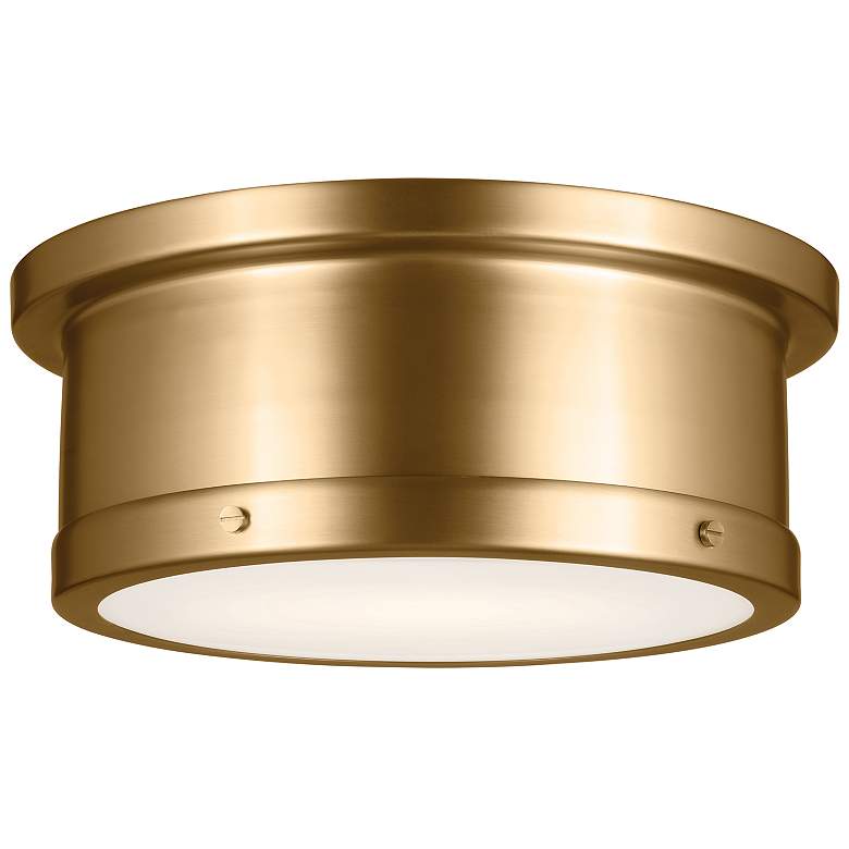 Image 3 Kichler Serca 14.3" Wide Brass Finish Flush Mount Ceiling Light