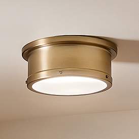 Image2 of Kichler Serca 14.3" Wide Brass Finish Flush Mount Ceiling Light