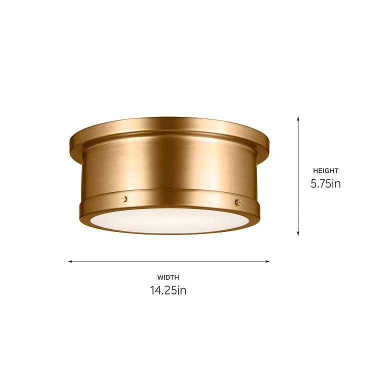 Image 5 Kichler Serca 14.3" Wide Brass Finish Flush Mount Ceiling Light more views