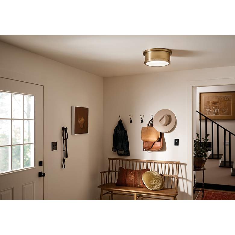 Image 6 Kichler Serca 14.3" Wide Brass Finish Flush Mount Ceiling Light more views