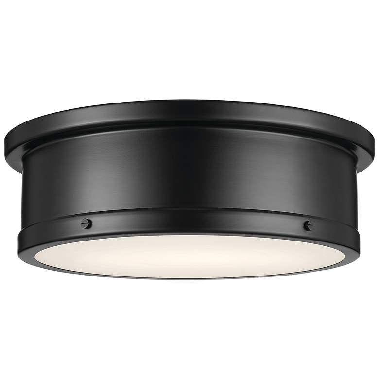 Image 3 Kichler Serca 18 inch Wide Black Finish Flush Mount Ceiling Light
