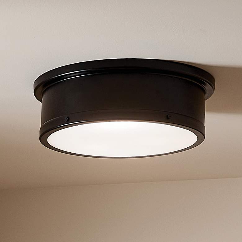 Image 2 Kichler Serca 18 inch Wide Black Finish Flush Mount Ceiling Light