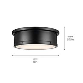 Image5 of Kichler Serca 18" Wide Black Finish Flush Mount Ceiling Light more views