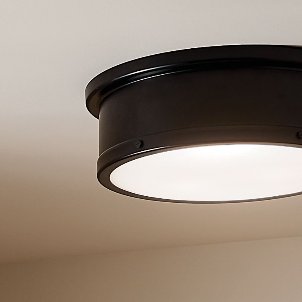 Kichler Serca 18" Wide Black Finish Flush Mount Ceiling Light in scene