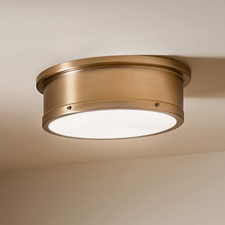 Image 2 Kichler Serca 18 inch Wide Gold Finish Flush Mount Ceiling Light