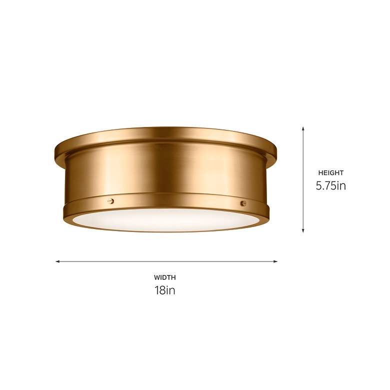 Image 5 Kichler Serca 18" Wide Gold Finish Flush Mount Ceiling Light more views