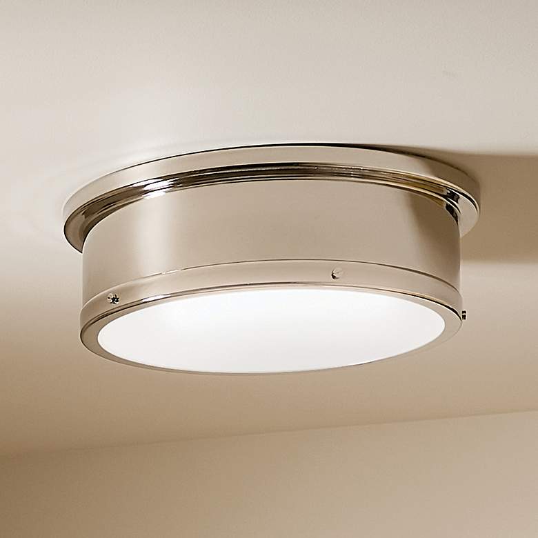 Image 2 Kichler Serca 18 inch Wide Silver Nickel Finish Flush Mount Ceiling Light