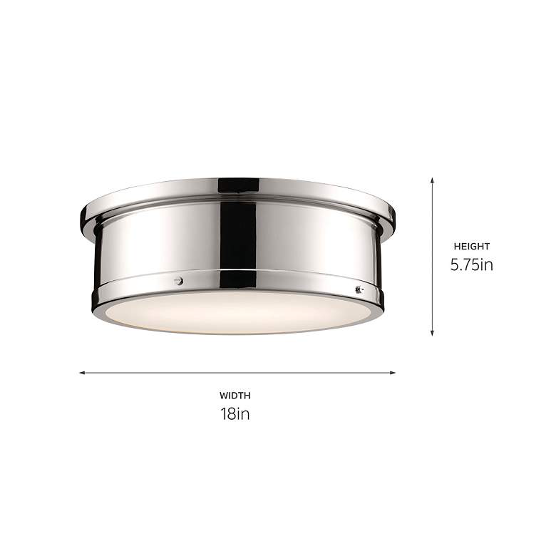 Image 5 Kichler Serca 18" Wide Silver Nickel Finish Flush Mount Ceiling Light more views
