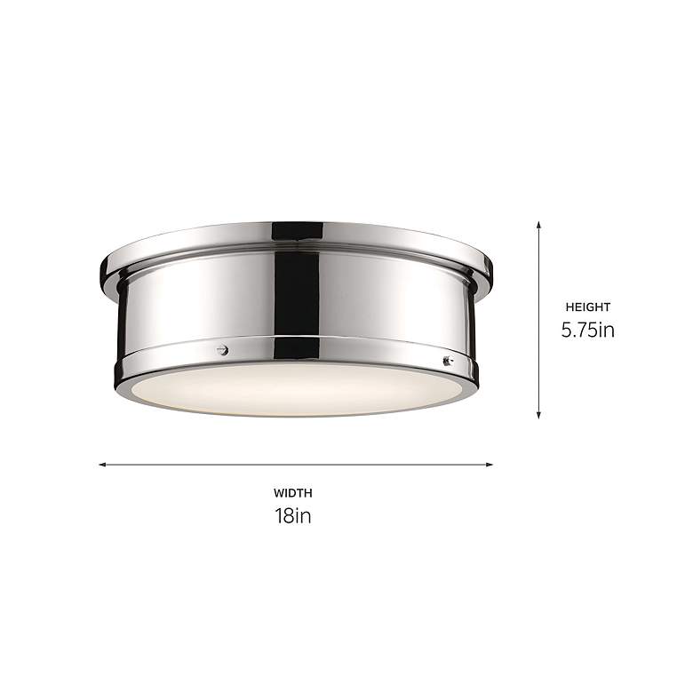 Image 6 Kichler Serca 18 inch Wide Silver Nickel Finish Flush Mount Ceiling Light more views