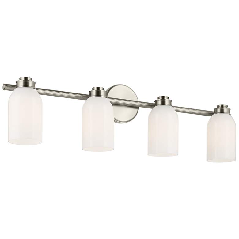 Image 1 Kichler Shae Brushed Nickel Bath 4Lt with Opal Glass