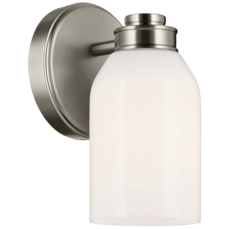 Image 1 Kichler Shae Brushed Nickel Wall Sconce 1Lt with Opal Glass