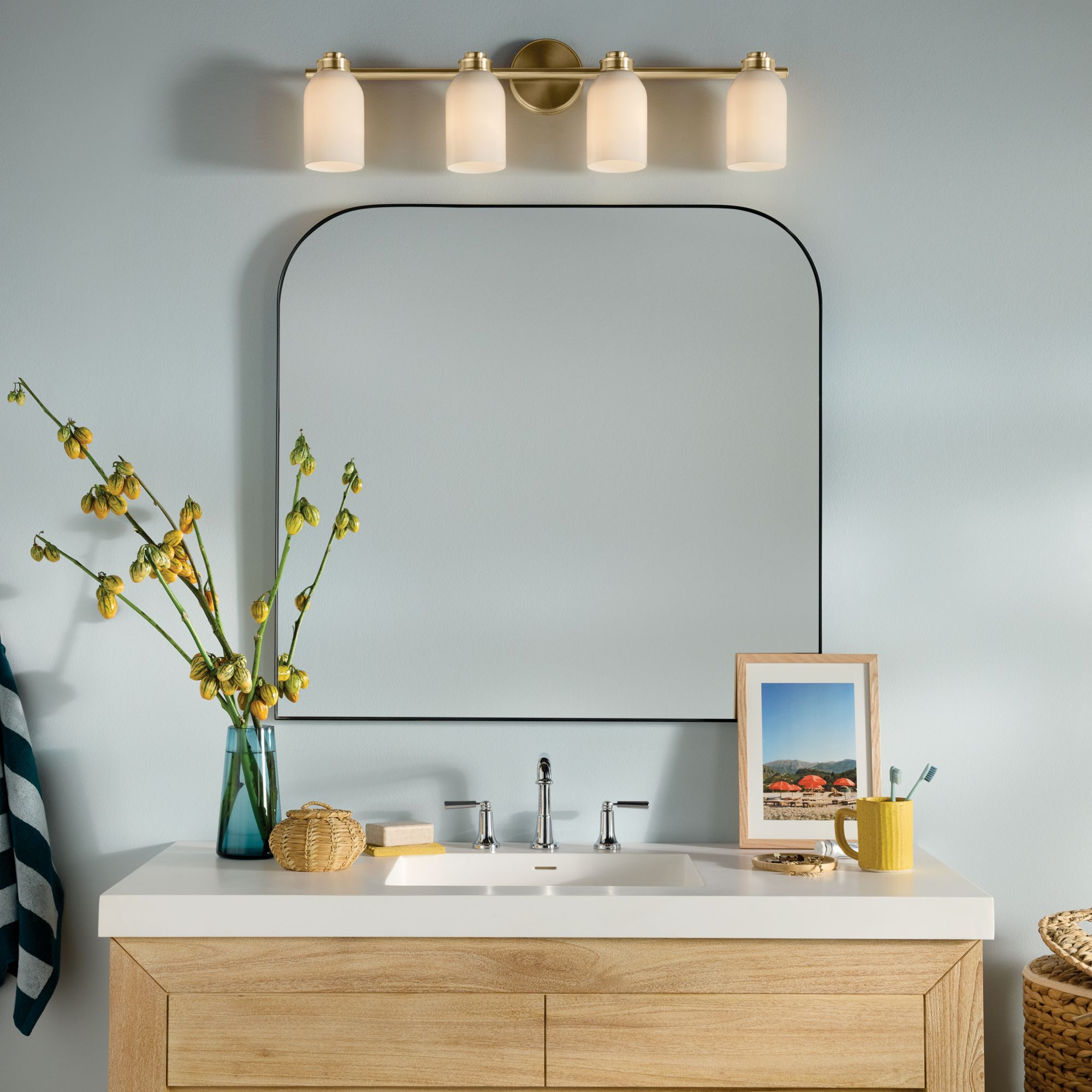 Image 2 Kichler Shae Champagne Bronze Bath 4Lt with Opal Glass more views