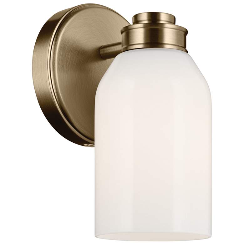 Image 1 Kichler Shae Champagne Bronze Wall Sconce 1Lt with Opal Glass
