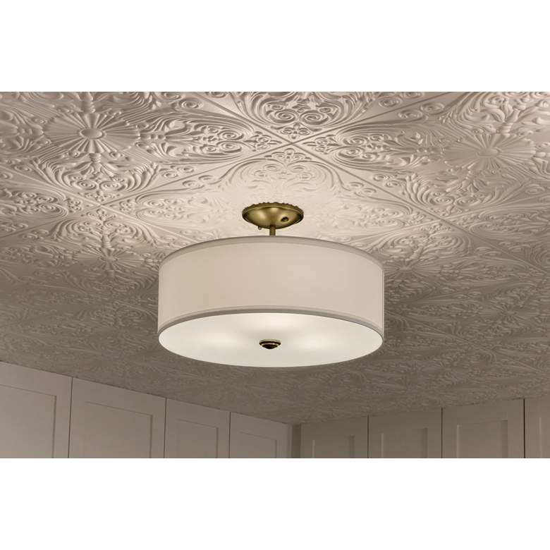 Image 7 Kichler Shailene 10" Wide Natural Brass Drum Ceiling Light more views
