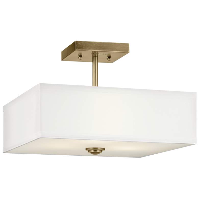 Image 3 Kichler Shailene 14" Wide Natural Brass Square Ceiling Light