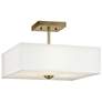 3_Kichler Shailene 14" Wide Natural Brass Square Ceiling Light