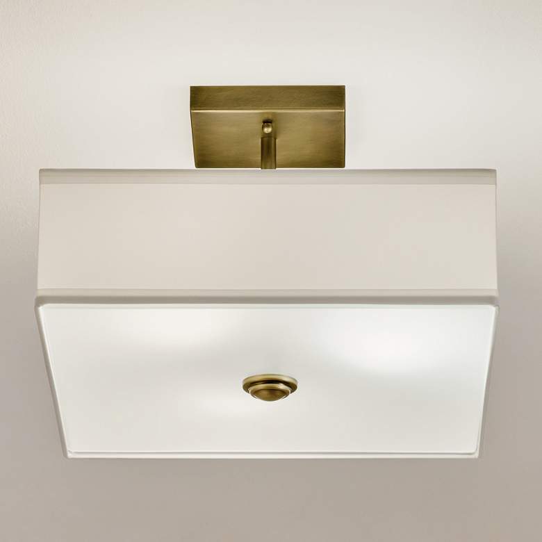 Image 2 Kichler Shailene 14" Wide Natural Brass Square Ceiling Light