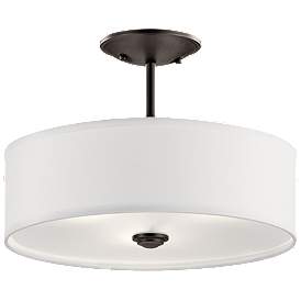 Image1 of Kichler Shailene 14" Wide Olde Bronze Drum Ceiling Light