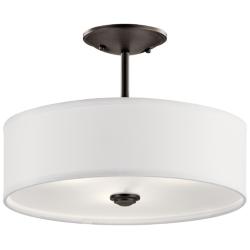 Kichler Shailene 14" Wide Olde Bronze Drum Ceiling Light