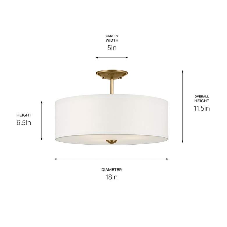Image 5 Kichler Shailene 18" Wide Natural Brass Drum Ceiling Light more views