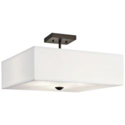 Kichler Shailene 18" Wide Olde Bronze White Shade Ceiling Light