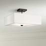 1_Kichler Shailene 18" Wide Olde Bronze White Shade Ceiling Light