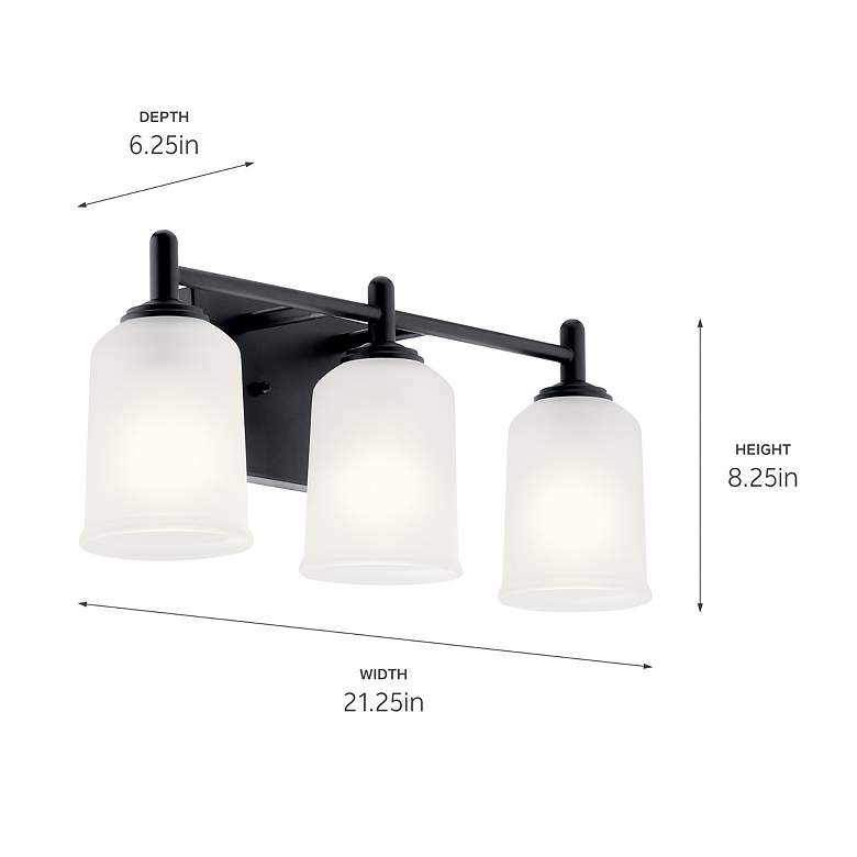 Image 3 Kichler Shailene 21" Wide Black 3-Light Vanity Bath Light more views