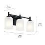 3_Kichler Shailene 21" Wide Black 3-Light Vanity Bath Light more views