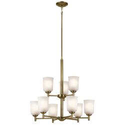 Kichler Shailene 26 1/2" Wide 9-Light Natural Brass Tiered Chandelier